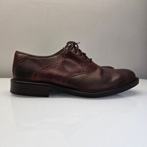 Johnston & Murphy Mens 11M Saddle Oxford‎ Shoes Brown Leather Wingtip Two Tone